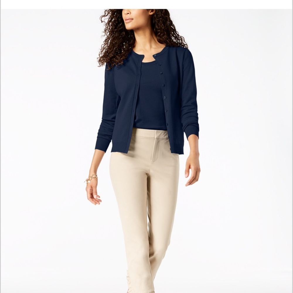 Charter Club Button Cardigan - Deepest Navy